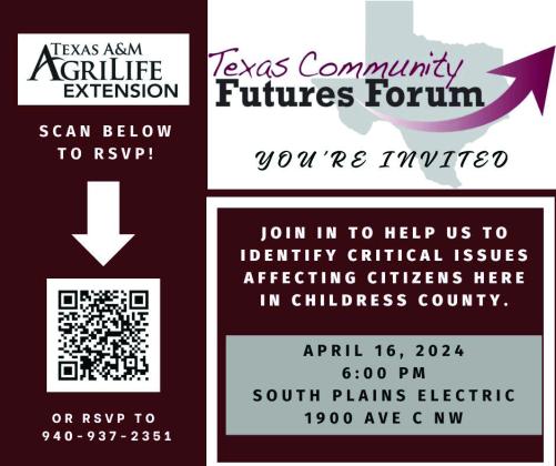 Reminder: Texas Community Futures Forum planned for Tuesday