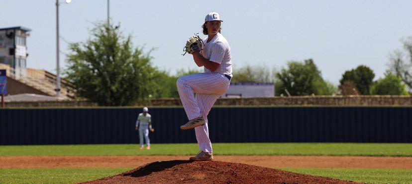Childress Sawyer Dunlap pitches against the Shallowater Mustangs Saturday, April 13. Childress High School Yearbook Staff/Ayelan Green