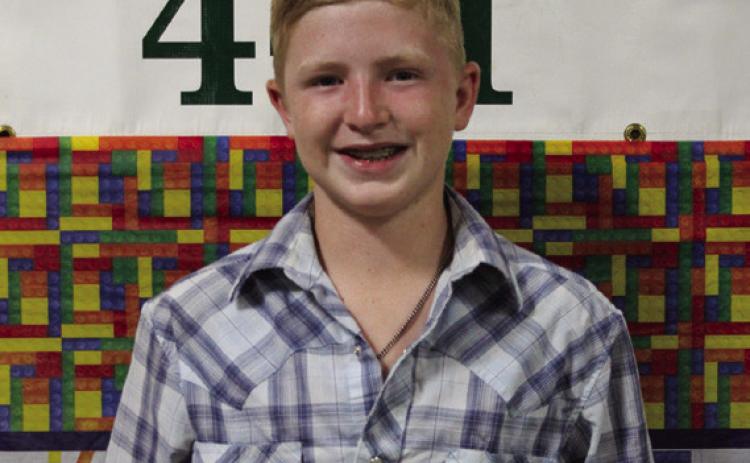 Sterling Bruce participated in Beef Cattle, Consumer Education, Food and Nutrition, Horse Entomology, Meat Science, Photography and Promote 4-H and was Junior High Club Vice President.