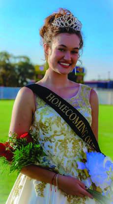 Memphis senior Maggie Cook is crowned the 2022 Memphis High School Homecoming Queen during the Memphis vs. Electra game Friday, Sept. 2 at George Berry Memorial Stadium. KKR Photography