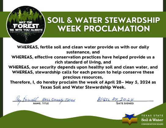 Hall-Childress SWCD celebrates Texas Soil and Water Stewardship Week